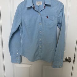 Abercrombie Shirt Girls Large (10-11 Year Old) Button Up Long Sleeve Red Moose