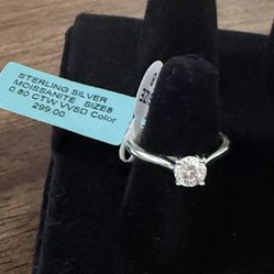 Size 8 .80 CTW Moissanite Ring