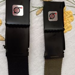 Set Of 2 Build A Belt  Adjustable Cut to Fit Golf Belt Pack Casual Outdoor Heavy Duty Canvas with Slider Buckles