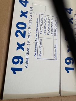A/C Filter 19x20x4 Merv 13 2 available