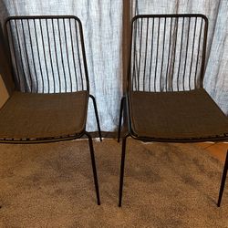 Set of 2 Sodra Rounded Seat Wire Dining Chairs Black - Threshold $30