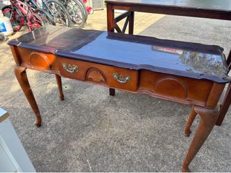 Wood table with polished top