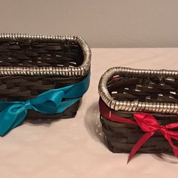Bundle Of 2 Smaller Wicker Baskets Home Decor