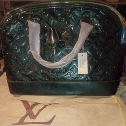 Louis Vuitton "Alma" Patented Leather Green
