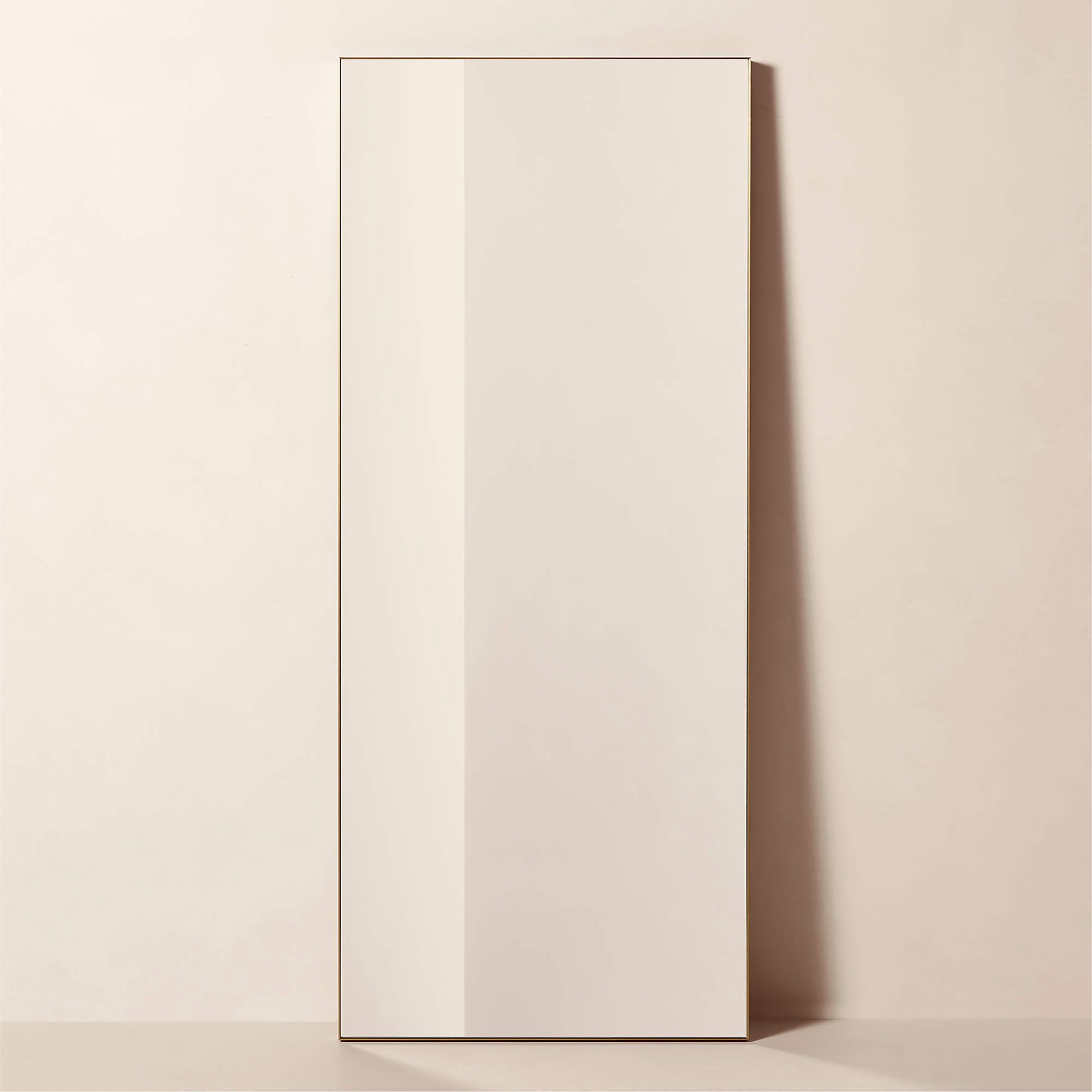 CB2 Infinity Modern Standing Brass Full Length Mirror