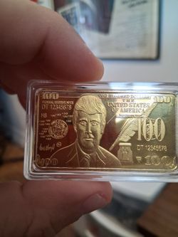Gold-Plated $100 Bill Novelty Bar
