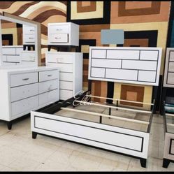 King Bed Dresser Mirror And Nightstand $10 Down Payment And Financing Available