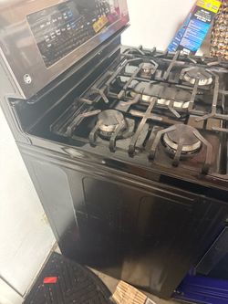 Black Gas Range Stove with Convection Oven