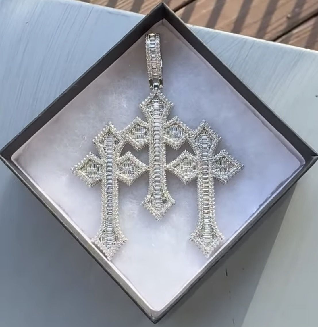 Sterling silver triple cross pendant