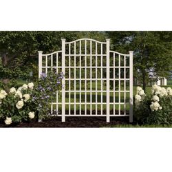 Vita Classic 106.9-in W x 94.9-in H White Vinyl Fence Garden Trellis For Climbing Plants For Cucumbers...