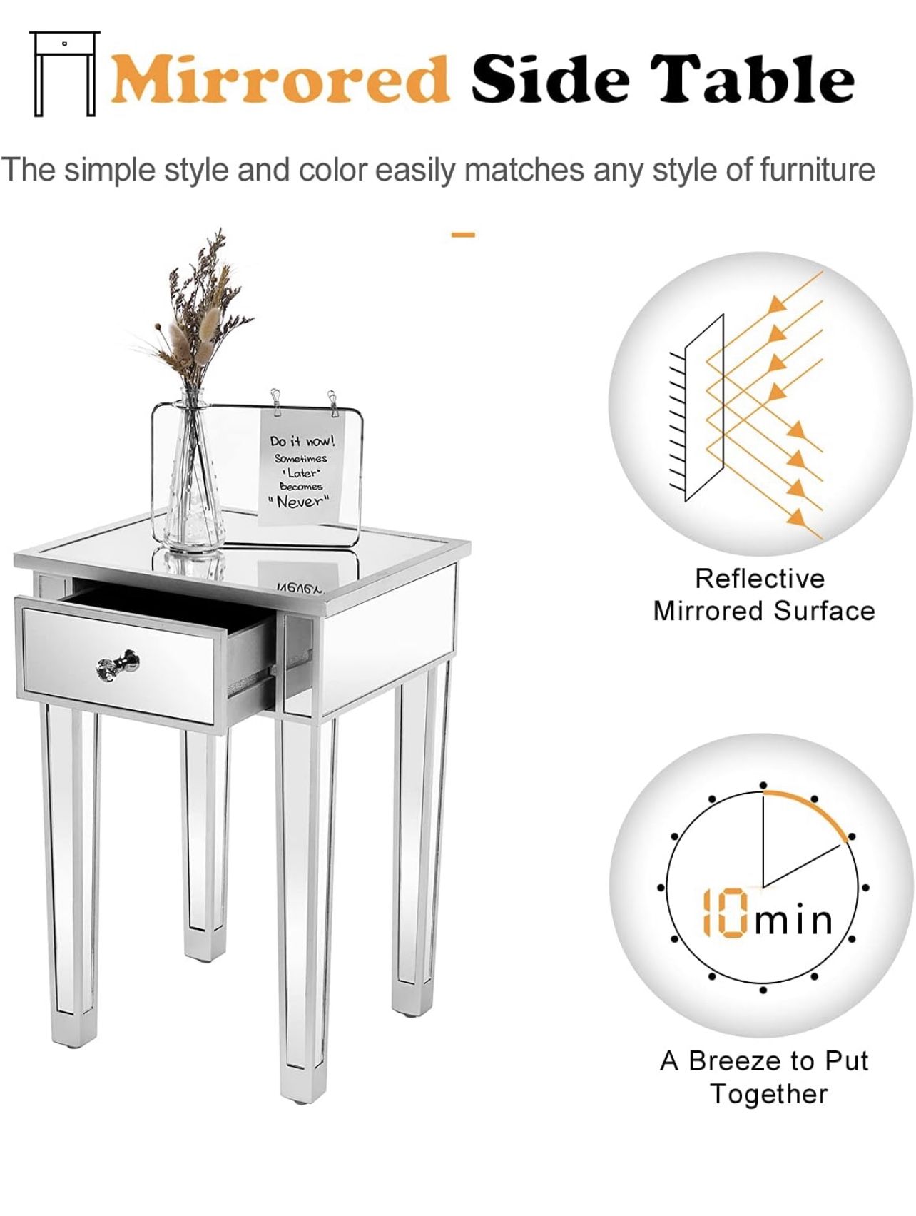 Mirrored Side Table for Sale in North Miami Beach, FL OfferUp