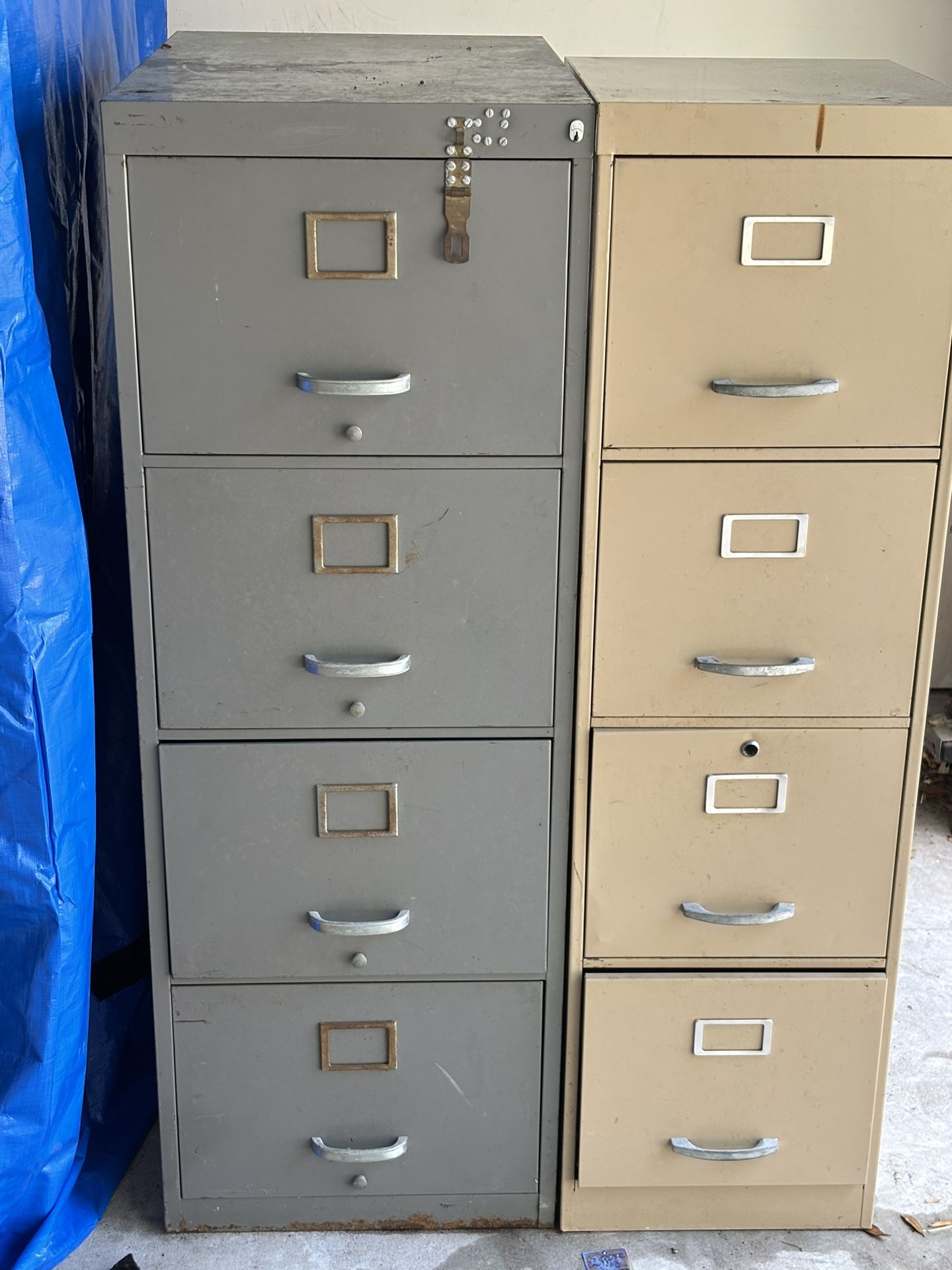 2 Metal Filing Cabinets – A 4-Drawer – Heavy Duty