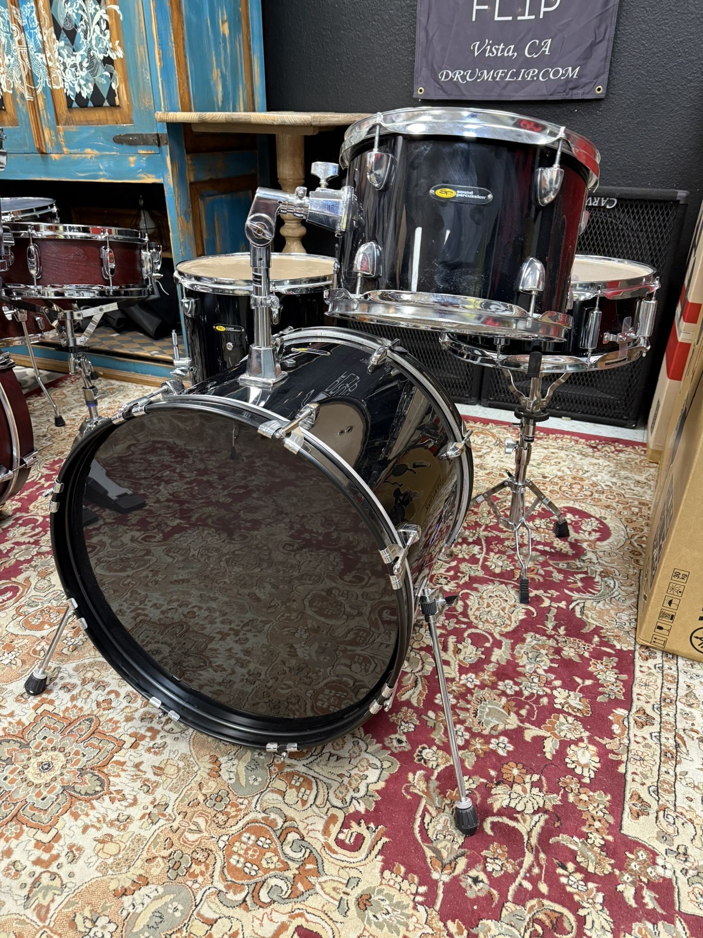 SP 4pc Black Drum Set
