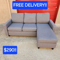 LIKE NEW! L Shaped Sofa with Reversable Chaise 