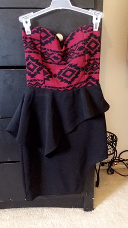 Maroon and black dress