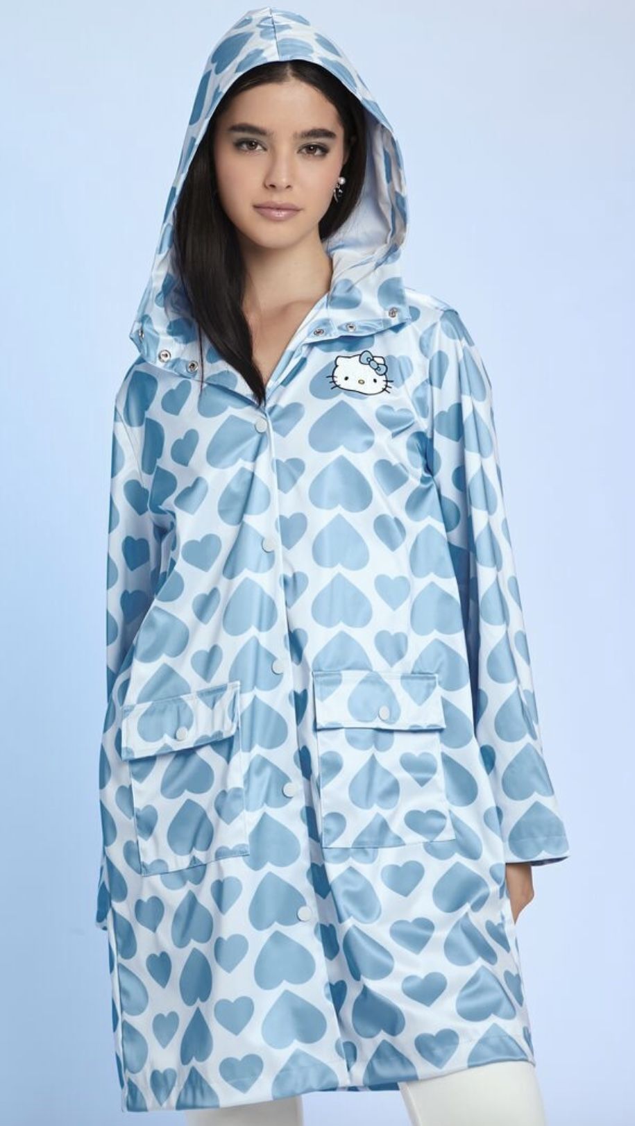 HELLO KITTY HEART PRINT RAINCOAT
