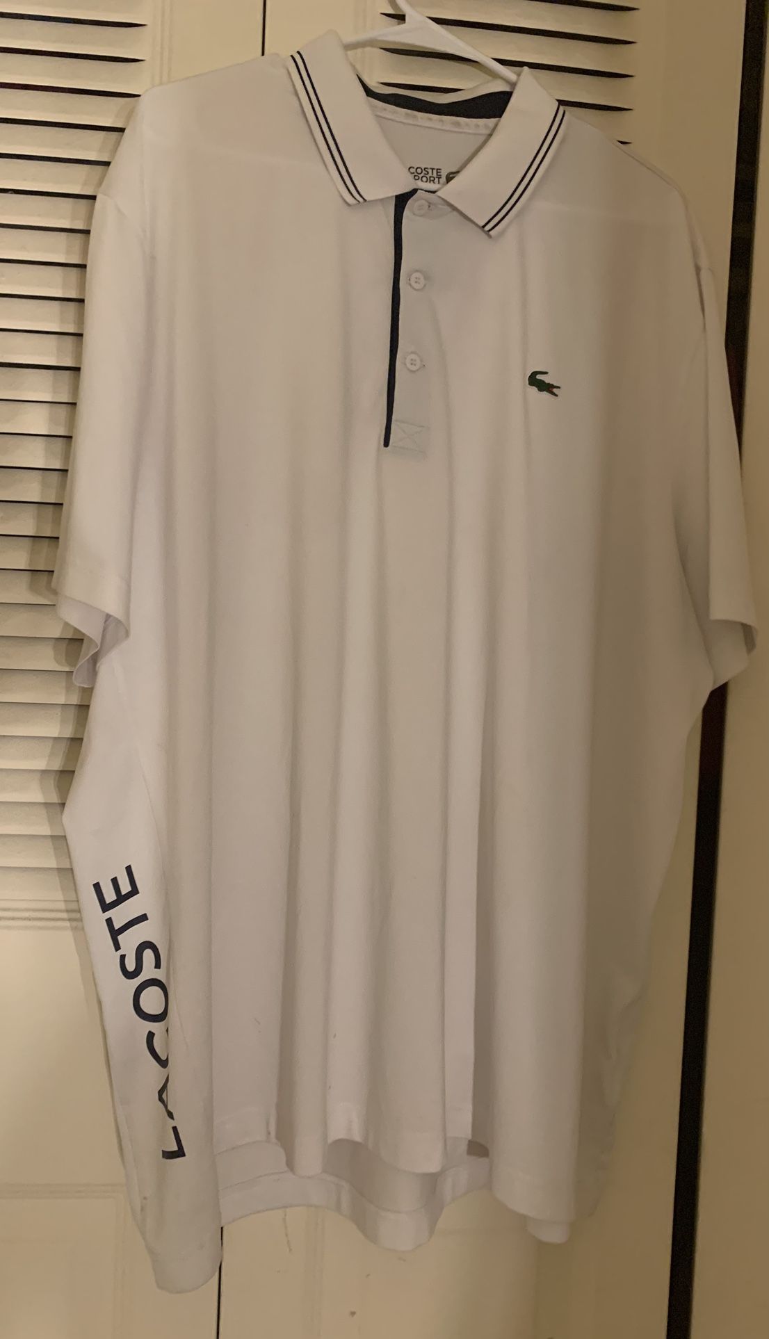 Lacoste Active White Polo Shirt Size XXXL