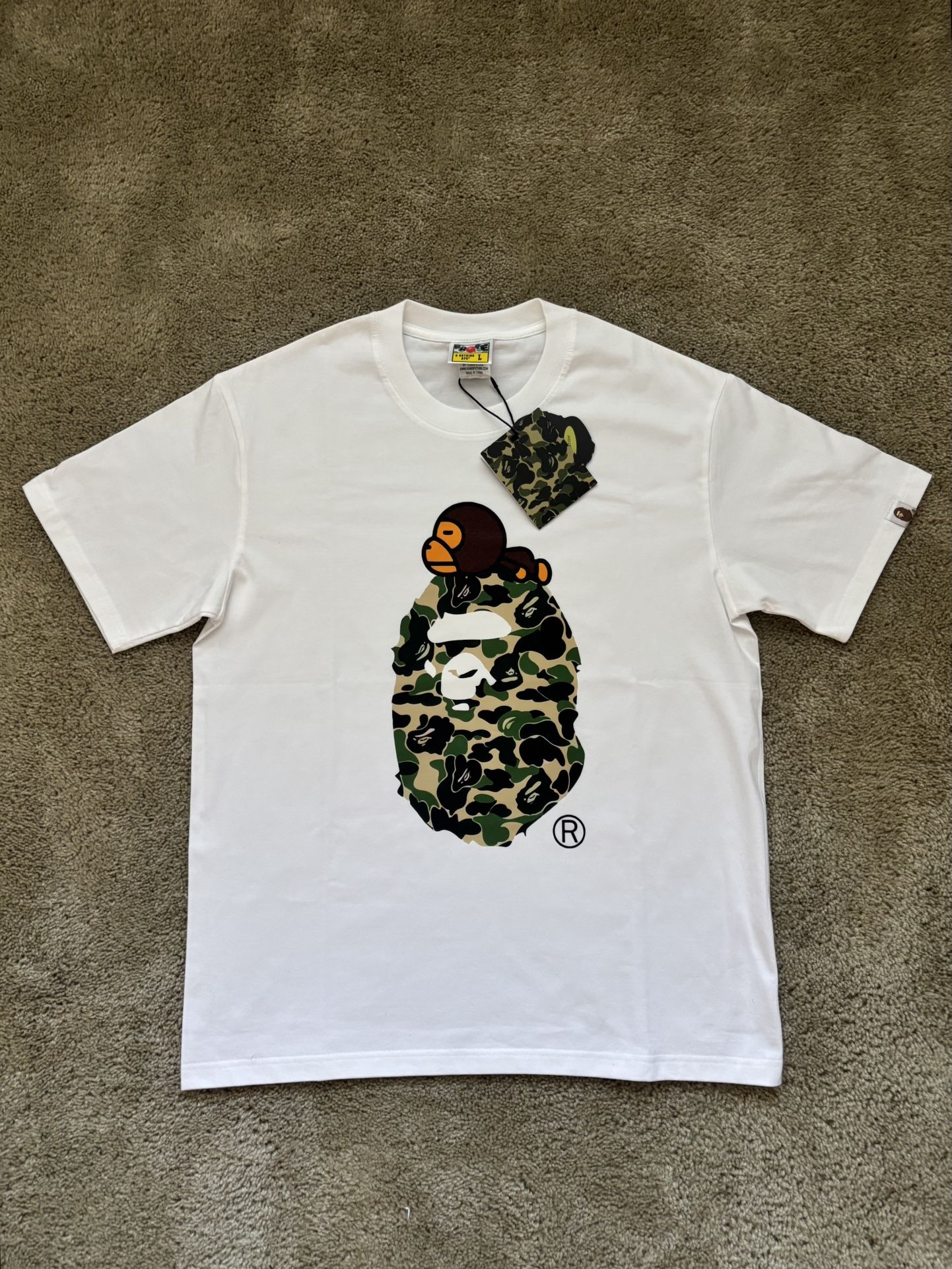 SS25 Bathing Ape Camo Milo on Big Ape Head Tee