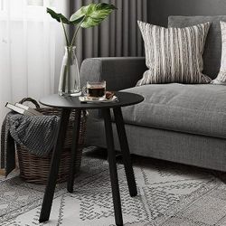 New -Grand Patio Indoor & Outdoor, Wiley Accent Table, Steel Powder Coated Round Patio Table, Square Legs, Black