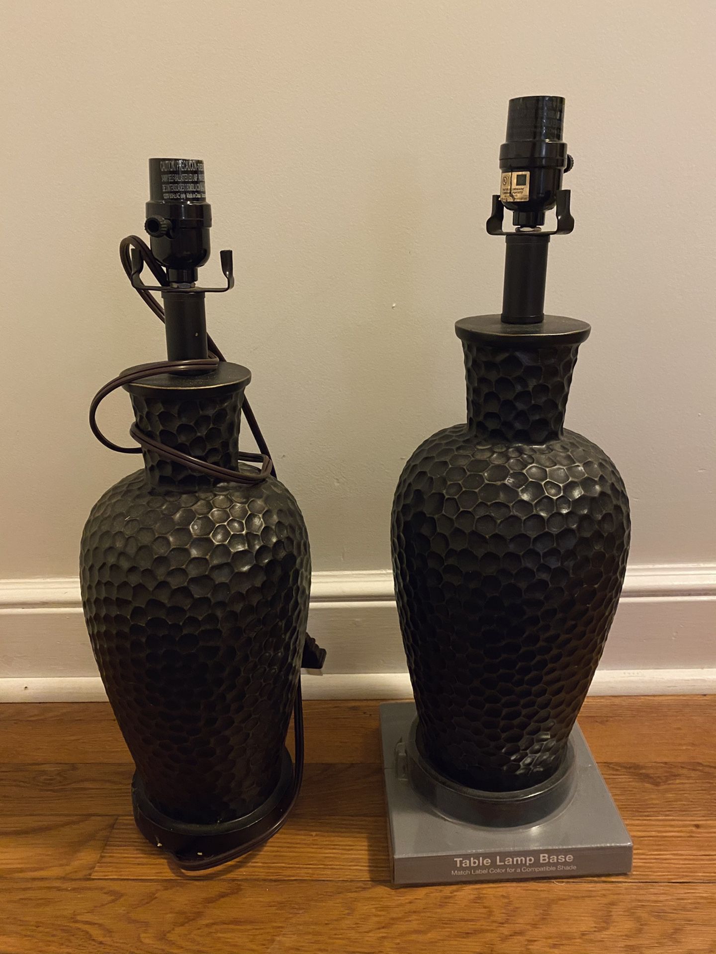 Set of two table lamp bases