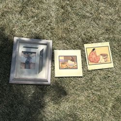 1 Wood Frame And 2 Tile Photos