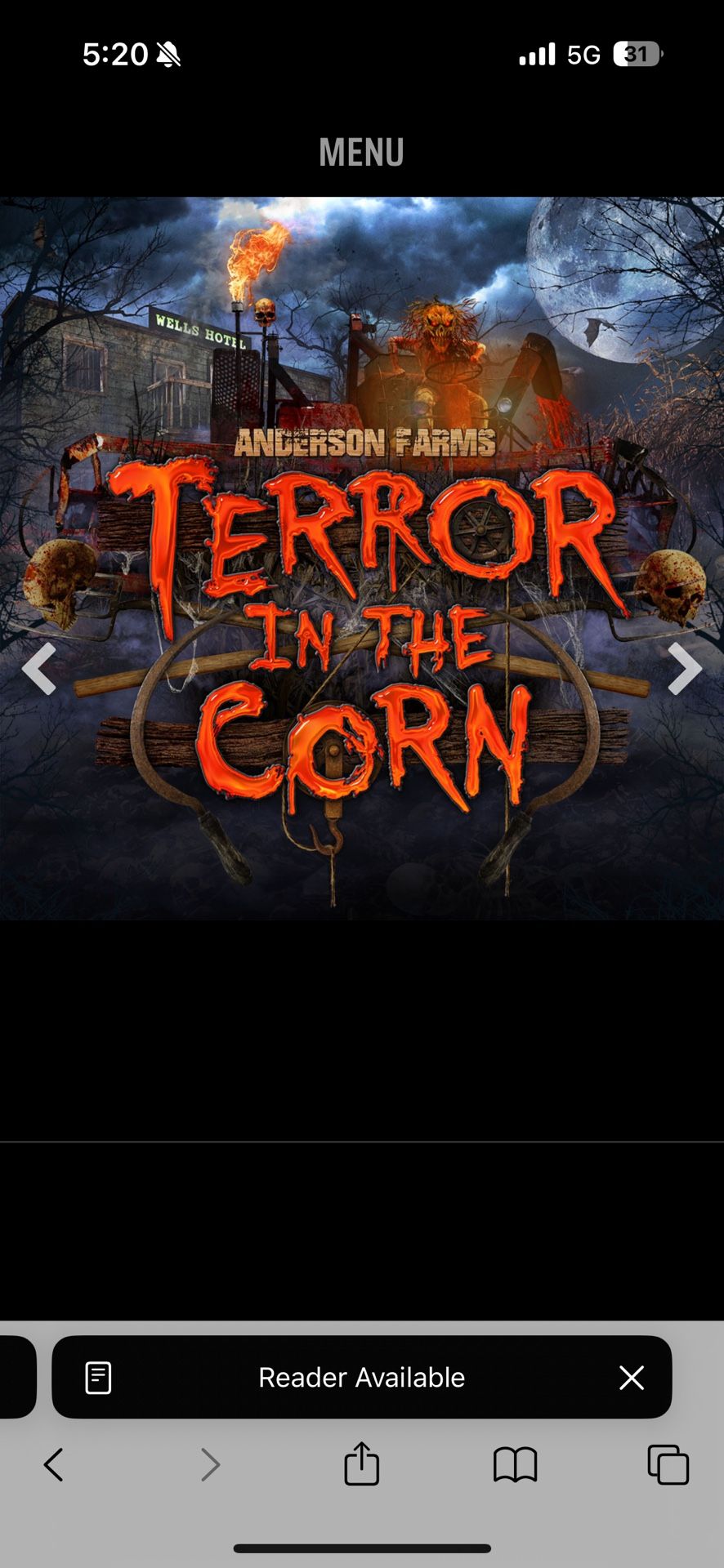 Terror In The Corn Tickets 10/26 10pm X2