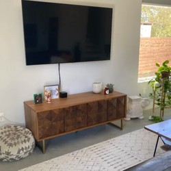 Midcentury Modern Media Console & TV Stand - Acacia & Gold