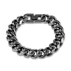 Men’s Boys vintage black chunky Cuban chain link bracelet 