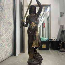 Large 19th Century Statue David vs Goliath Bronze Picualt 