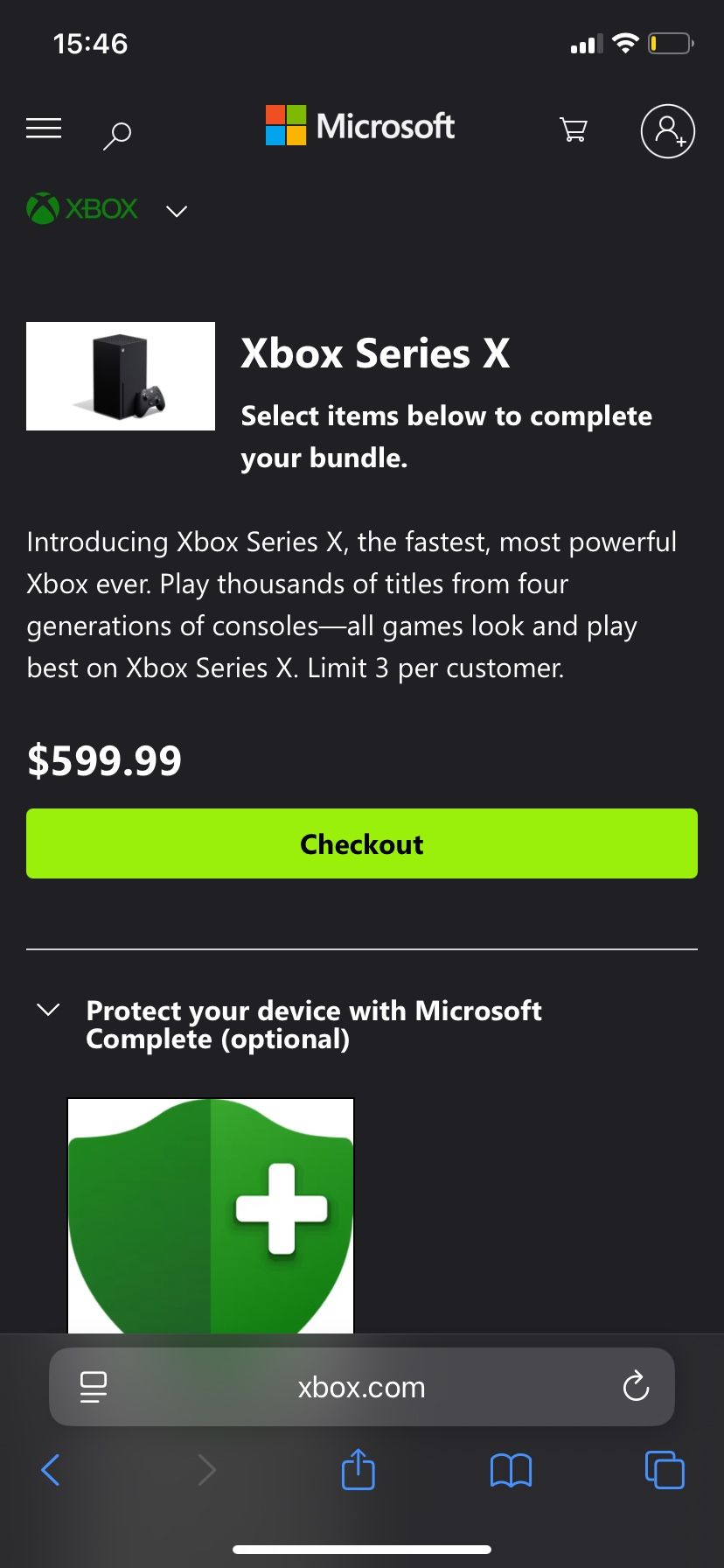 Xbox Series X with two controllers