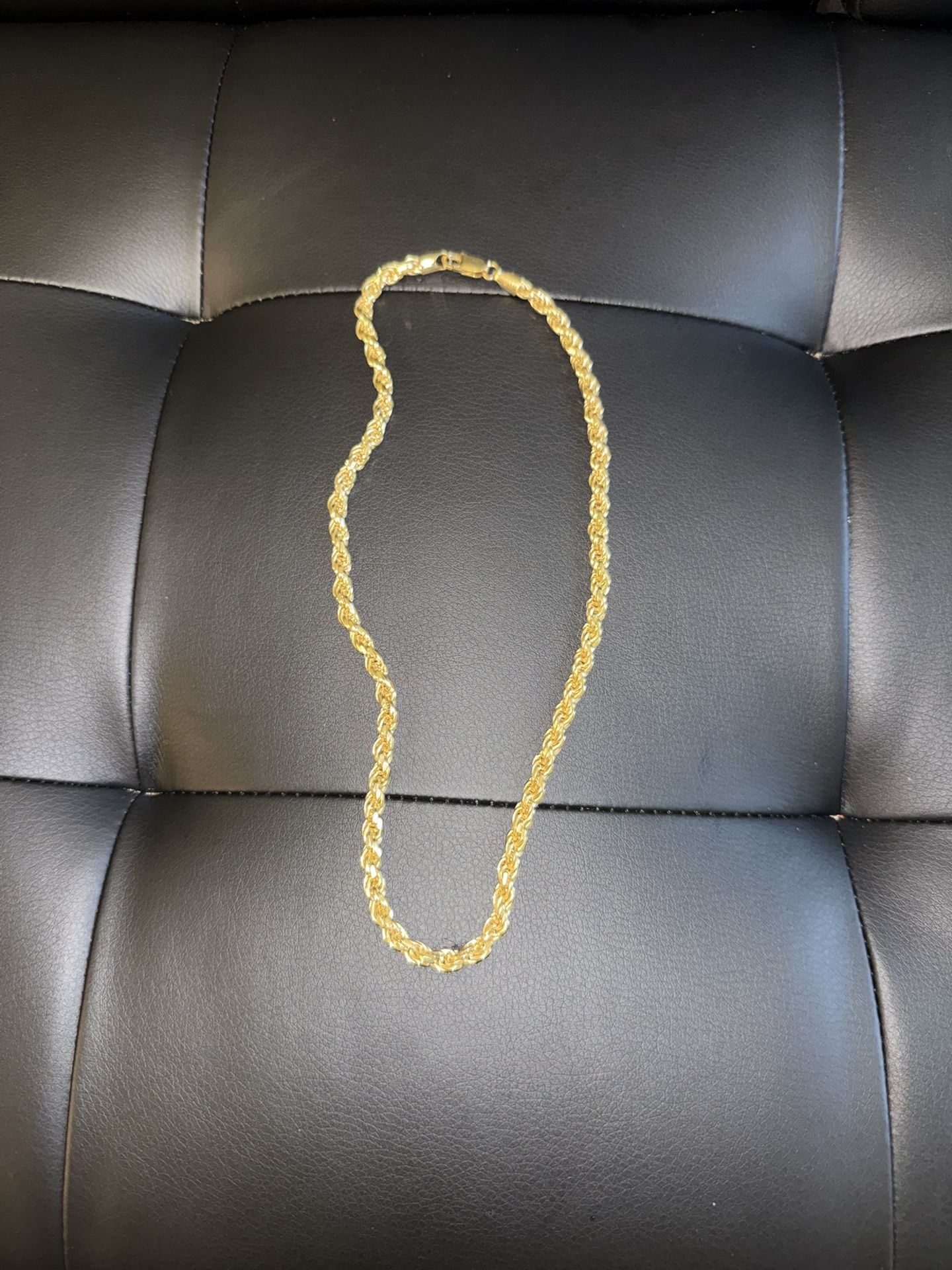 14k Gold Plated Rope Necklace