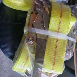 4" X 27' Ratchet Straps With Hook Ends