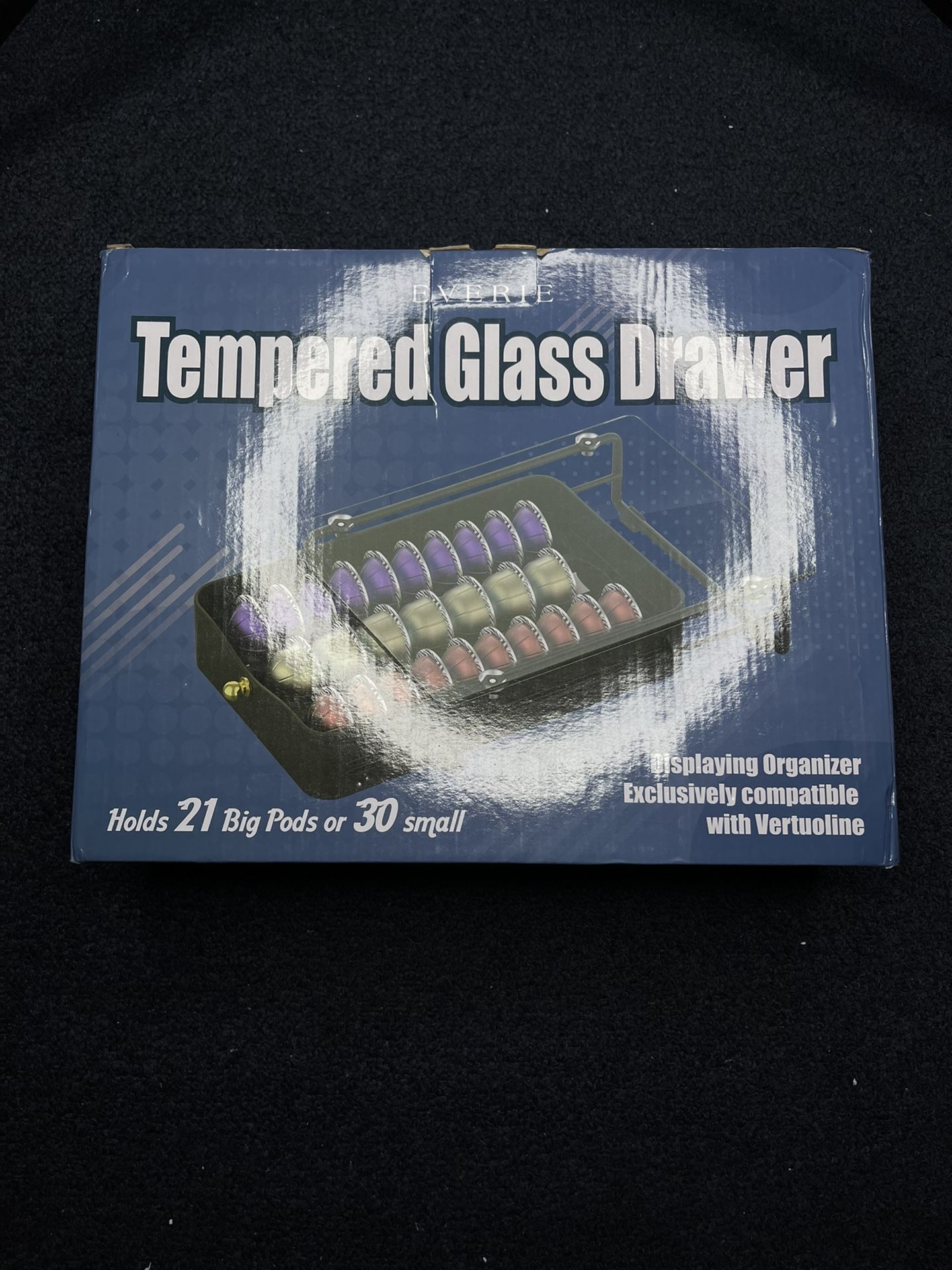 EVERIE Crystal Tempered Glass Organizer Drawer Holder