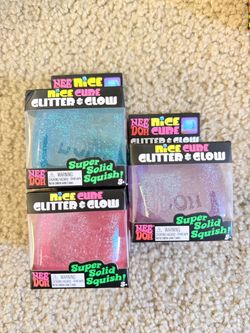 Nee Doh Nice Cube Glitter & Glow 4-Pack