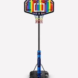 Spalding X Crayola 32" Molded Eco-Composite Telescoping Portable Basketball Hoop