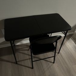 40x20 Black Folding Table And Chair 