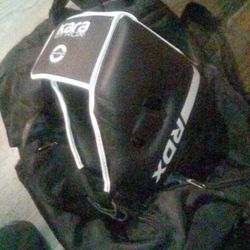 Kickboxing Head Gear And Gloves And Back brace 