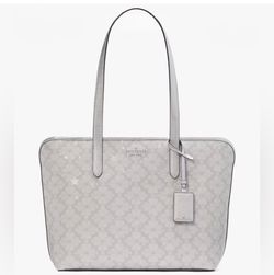 NEW Kate Spade Tote Bag (Spade Flower) Gray – With Dust Bag