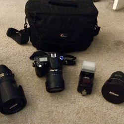 Nikon D90 DSLR Camera Kit - Bag, Multiple Lenses And Accessories 