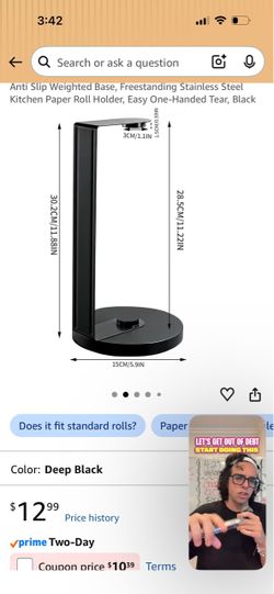 Freestanding Stainless Steel Paper Towel Holder