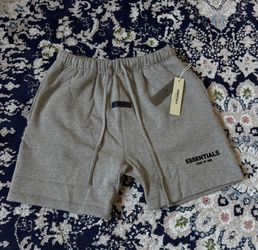 Essentials Fear of God Gray Cotton Knit Athletic Drawstring Shorts Men’s M