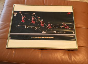 VINTAGE MICHAEL JORDAN NIKE NBA PROMO POSTER CARD 1992 ART OF THE DUNK VERY RARE