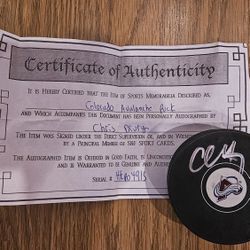 Colorado Avalanche Autographed Chris Drury Puck