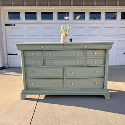 Beautiful Green Dresser With Gold Hardware
