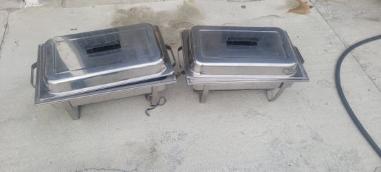 Silver serving Pans, Warming