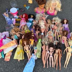 all the barbies and some clothes