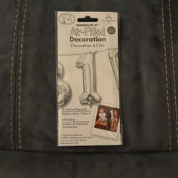 New In Package Anagram Air Filled Silver 1 Balloon Party Decoration 16 Inches