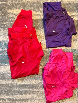 Nursing scrubs red purple and pink sets XL