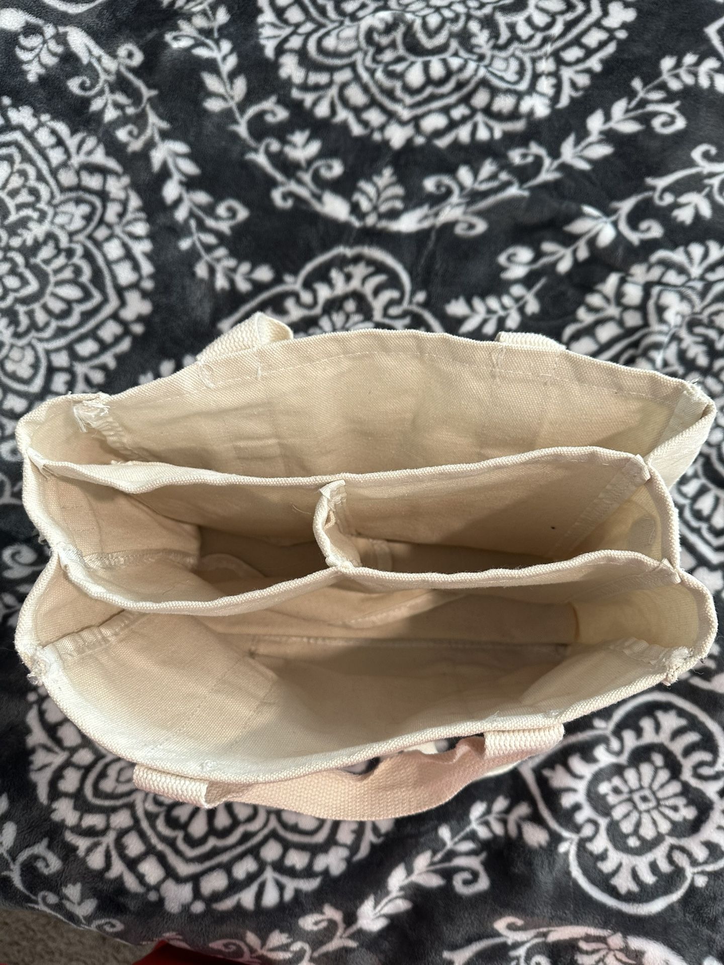 Small Cream Canvas Tote Bag