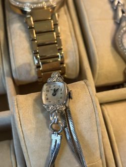 Bulova vintage 10kt rolled Gold Plate Woman’s Watch with Diamonds 